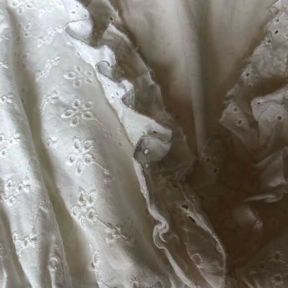 Old Navy White 100% Cotton Dress Sleeveless V neck elastic at waist Small - Picture 5 of 9